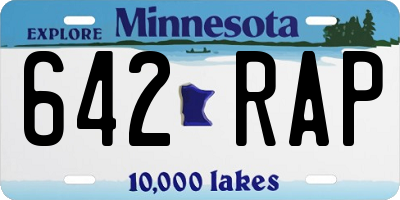 MN license plate 642RAP