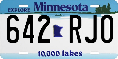 MN license plate 642RJO