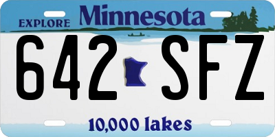 MN license plate 642SFZ