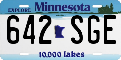 MN license plate 642SGE