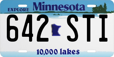 MN license plate 642STI