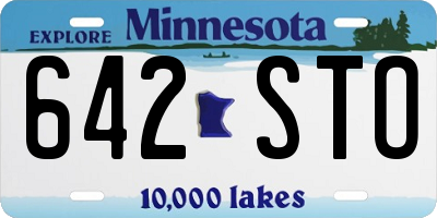 MN license plate 642STO