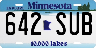 MN license plate 642SUB