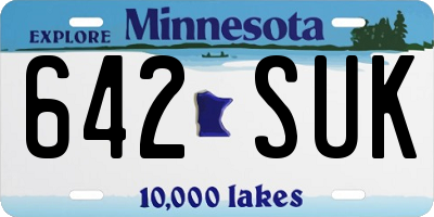 MN license plate 642SUK