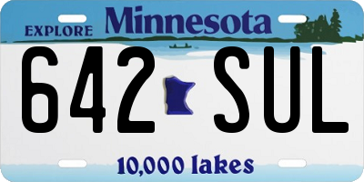 MN license plate 642SUL