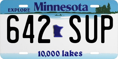 MN license plate 642SUP