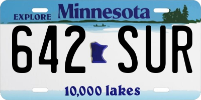 MN license plate 642SUR