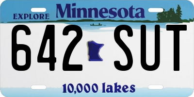 MN license plate 642SUT