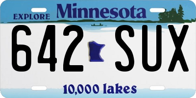 MN license plate 642SUX