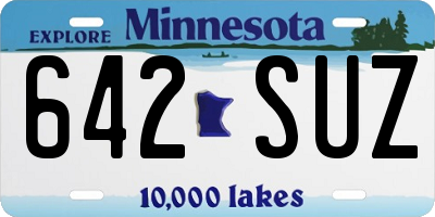 MN license plate 642SUZ