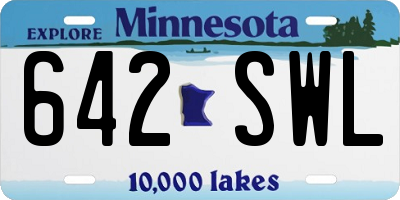 MN license plate 642SWL