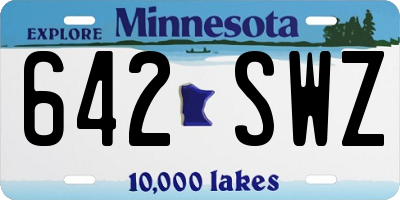 MN license plate 642SWZ