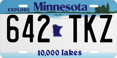 MN license plate 642TKZ