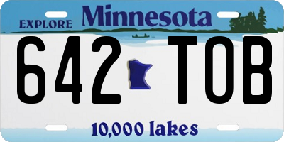MN license plate 642TOB