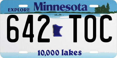 MN license plate 642TOC