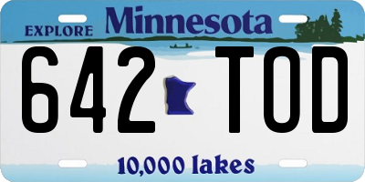 MN license plate 642TOD