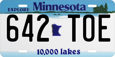 MN license plate 642TOE