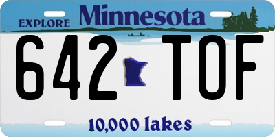 MN license plate 642TOF