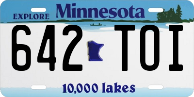 MN license plate 642TOI