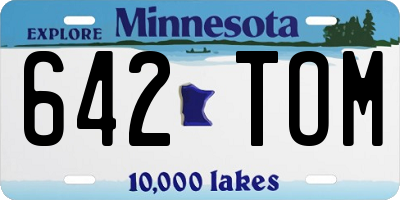 MN license plate 642TOM