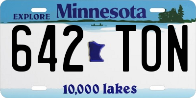 MN license plate 642TON