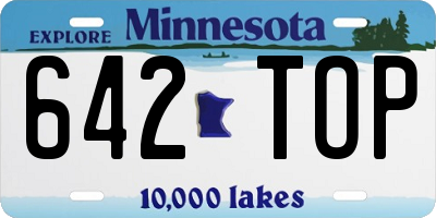 MN license plate 642TOP