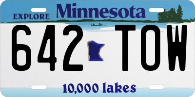 MN license plate 642TOW