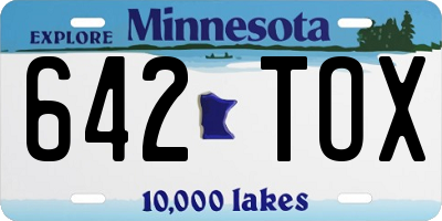 MN license plate 642TOX