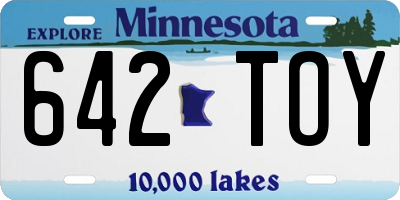 MN license plate 642TOY