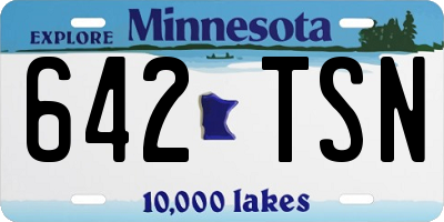 MN license plate 642TSN