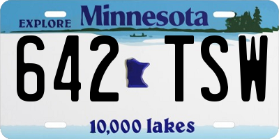 MN license plate 642TSW