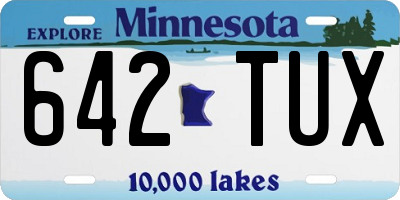 MN license plate 642TUX