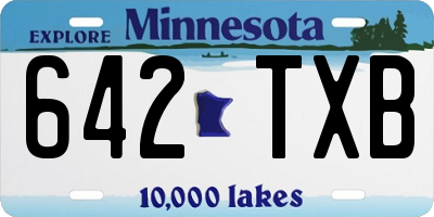 MN license plate 642TXB