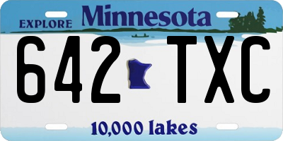 MN license plate 642TXC