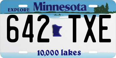 MN license plate 642TXE