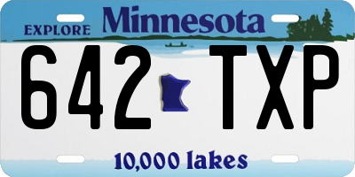 MN license plate 642TXP