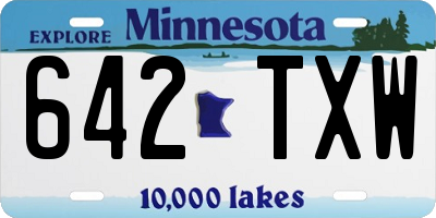 MN license plate 642TXW