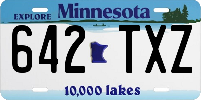 MN license plate 642TXZ