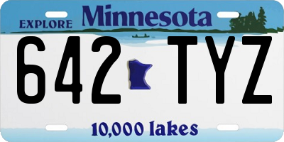 MN license plate 642TYZ
