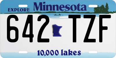 MN license plate 642TZF