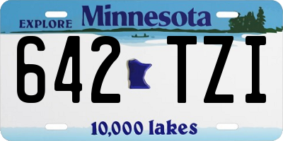 MN license plate 642TZI