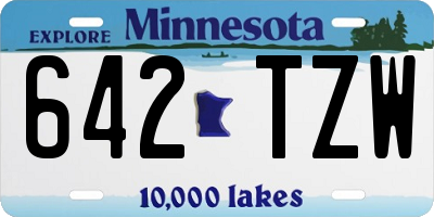 MN license plate 642TZW