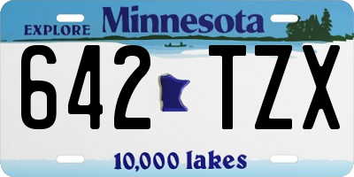 MN license plate 642TZX