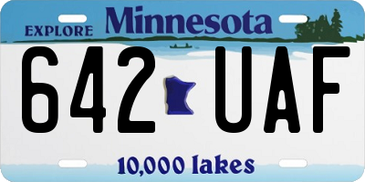 MN license plate 642UAF
