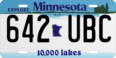 MN license plate 642UBC