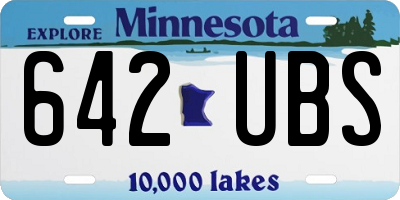 MN license plate 642UBS