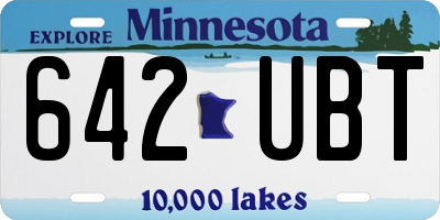 MN license plate 642UBT