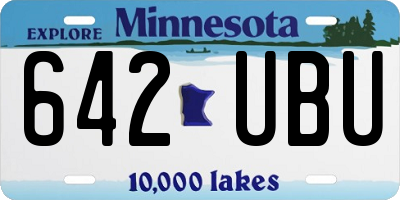MN license plate 642UBU