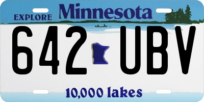 MN license plate 642UBV