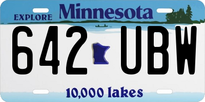 MN license plate 642UBW
